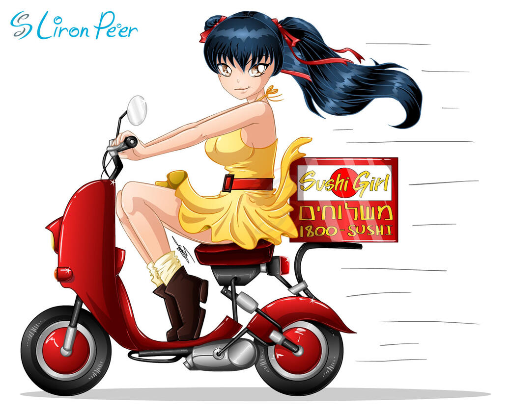 Sushi Girl Scooter - Character Design