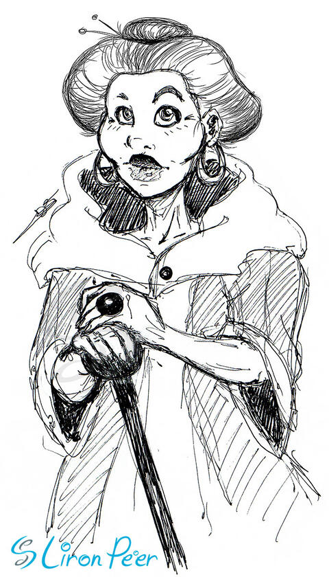 Old Japanese Woman Sketch