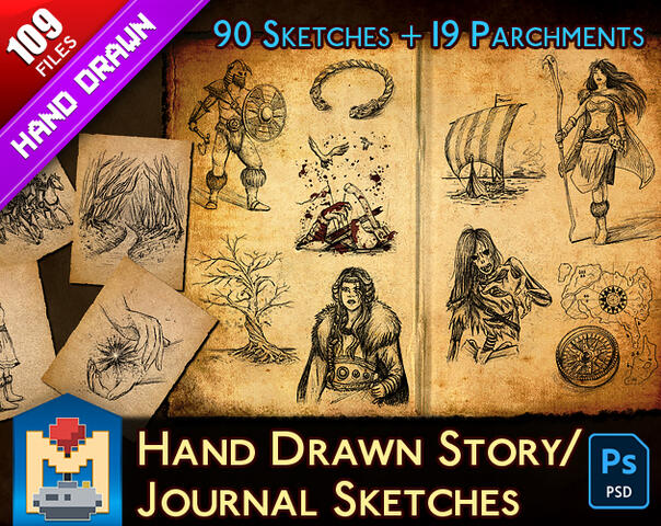 Hand Drawn Story / Journal Sketches