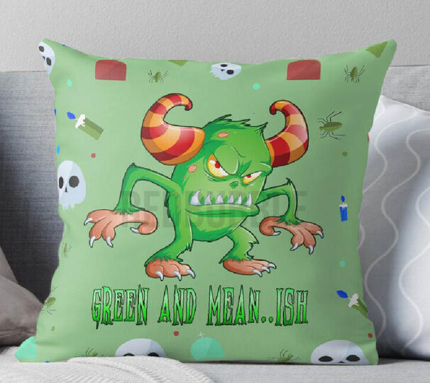 Halloween Green Monster Pillow Halloween Green Monster Pillow